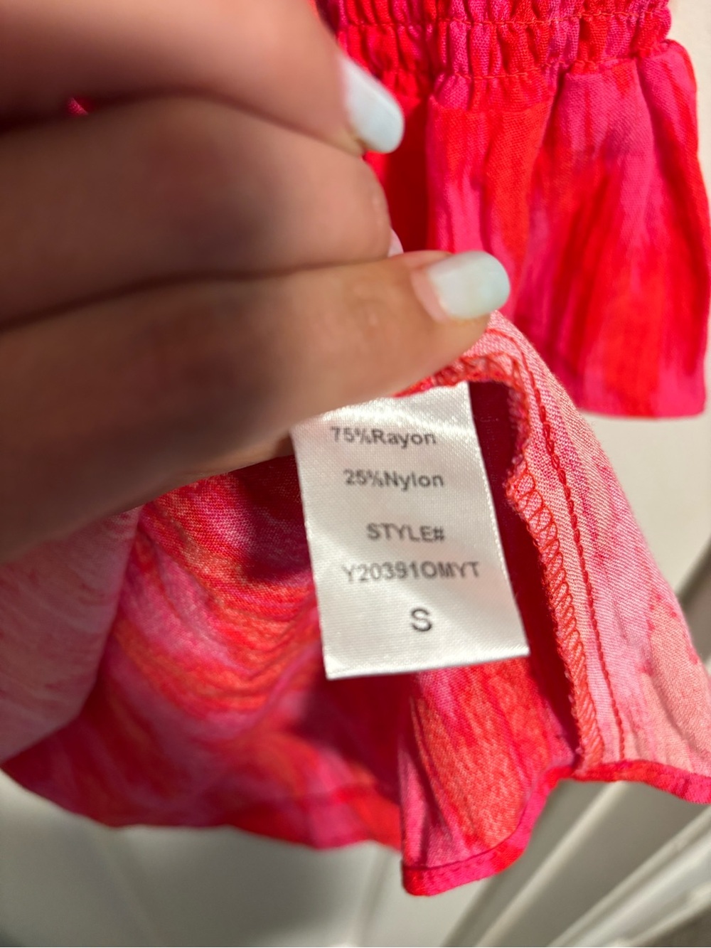 Tuckernut Pomander Place Hot Pink and Red Ikat V-Neck Tiered Dress - Picture 6 of 8